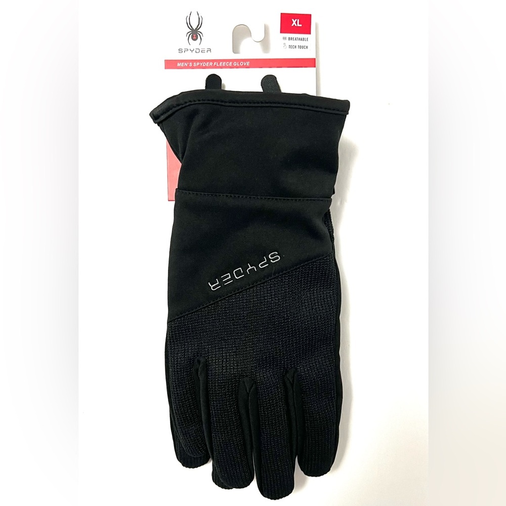 Spyder Tech Touchscreen Breathable Fleece Gloves Black Men’s Size XL